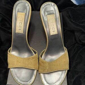 Gucci Gold and Silver Heels